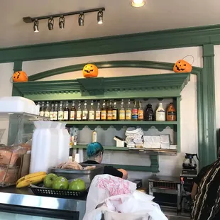 Inside the coffee shop.