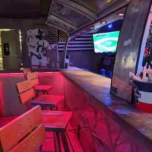 the interior of a diner