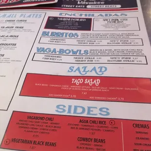 menu from 2019