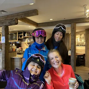 Excited to ski...but first, coffee!