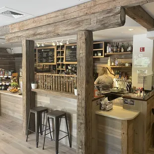 the interior of a cafe