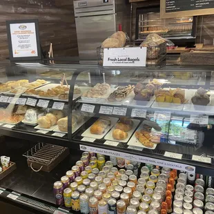 a display of various pastries