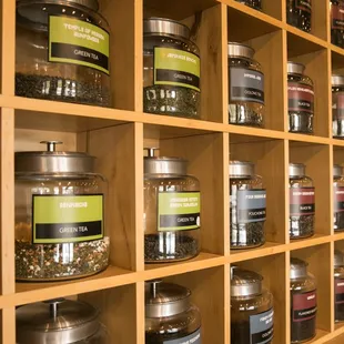 50 whole leaf teas by the cup or pot, sold by the ounce.