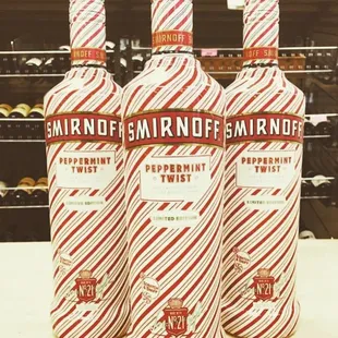 three bottles of liquor