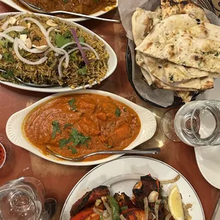 Chicken Tikka Masala, Goat Biryani, Lamb Vindaloo