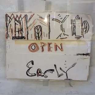 This is Val de Cole's sign for hours of operation? Come on people, try a little bit harder.