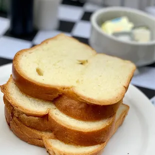 a stack of slices of bread