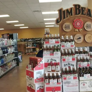 Large selection of liquors: vodka, gin, bourbon (of course it is KY!), blends, rum, pre-mixes, etc.