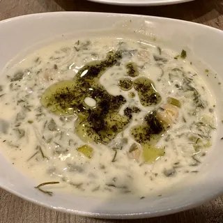 Chickpea yogurt delight soup