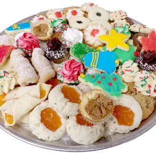 We Carry a Large assortment of cookies everyday especially during the holidays. This is just an example of a large cookie tray.