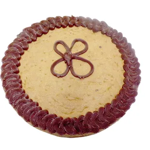 Our cookie cakes our just wonderful and can be decorated. They are available in sizes up to 16 inches round.