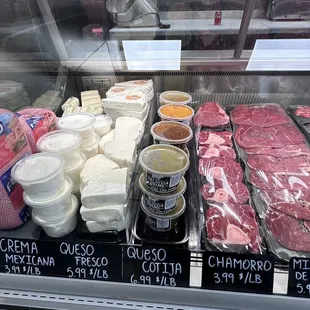 a variety of meats