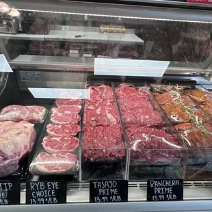 various cuts of meat
