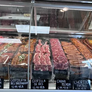 a variety of meats