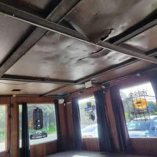 Nasty, moldy water damage that apparently will never be repaired. It's been over a year now.