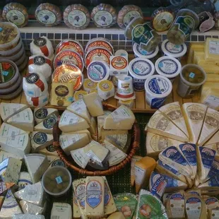 a variety of cheeses