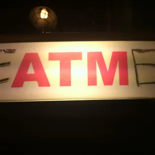 The ATM outside cleverly has been written on