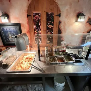 Salsa bar, cucumber water