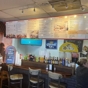 Menu and coke selection