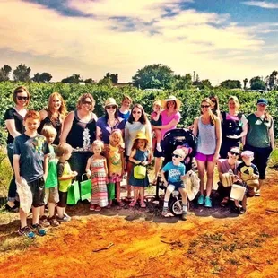 Family and friends love to pick their own blueberries