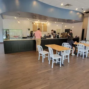 the interior of a coffee shop