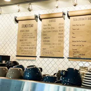 Drink and food menu