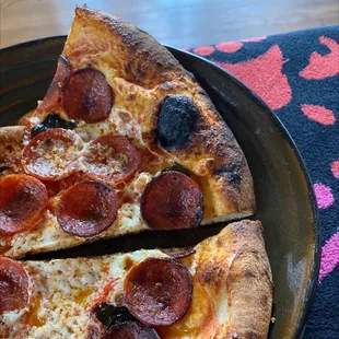 two slices of pepperoni pizza