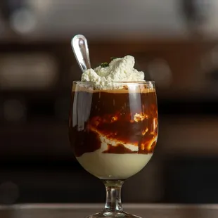 a dessert in a glass