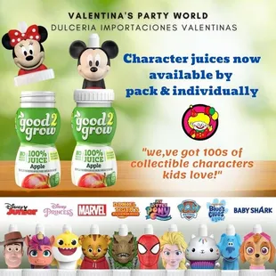 a variety of character juices