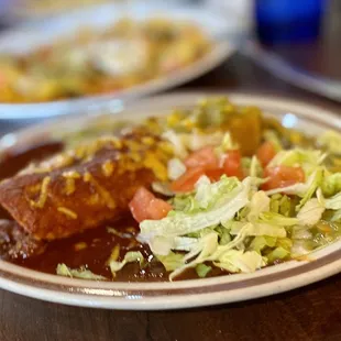 Valentina&apos;s makes the perfect carne asada beef enchilada. It&apos;s even better topped with a perfect over easy egg &amp; hot Sopapilla :)...