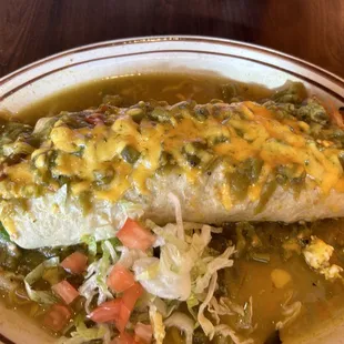 Burrito Special - Smothered in Green Chile!