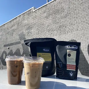 Iced latte, iced mocha, Brazil &amp; Espresso dolce beans