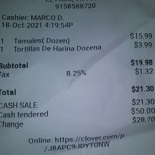 the price of the items