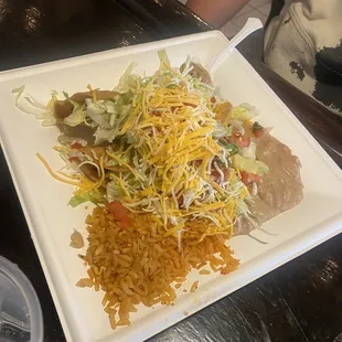Chicken taco combo plate