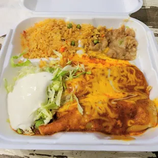 chicken enchiladas combo.  delicious.