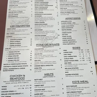 Regular Menu