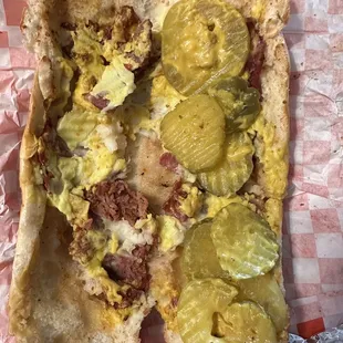 Sad pastrami sandwich