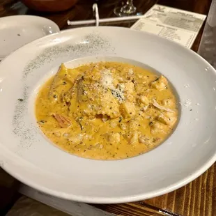 Lobster ravioli with shrimp