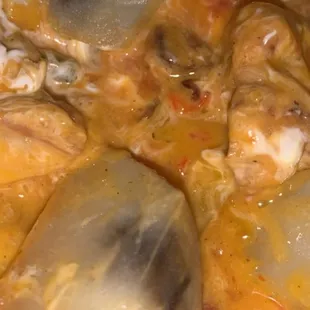 a close up of a pizza