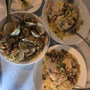 Veal Piccata, Linguine &amp; Clams, Chicken Piccata