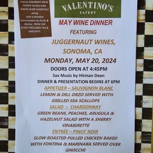 menu