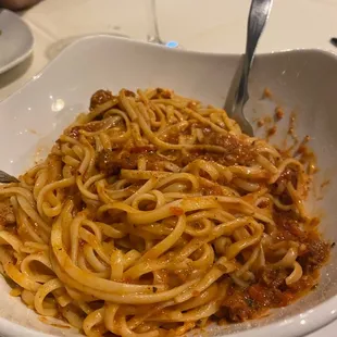 Build your own pasta- Linguine with bolognese