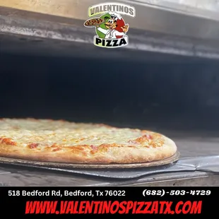 Classic Cheese Pizza, we cook all of our Pizzas on Low heat to preserve Nutrients