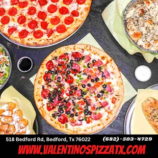 Create Your Own pizza, we have many different Sauces and Toppings to choose from