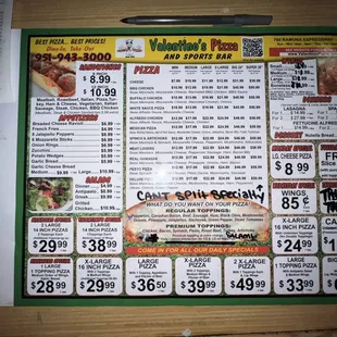 Updated menu 2022