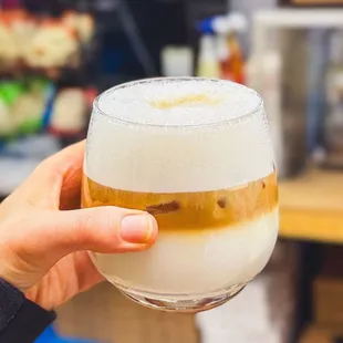 Honey lavender latte with whole milk