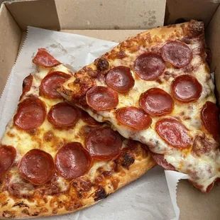 Hangover cure. Big pepperoni slices!