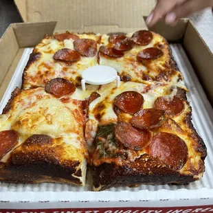 Small 4 Corner Pizza fresh off the press