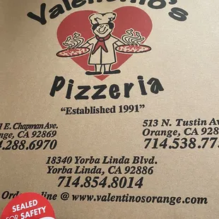 a pizza box for sale