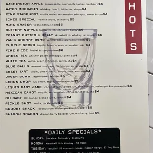 menu